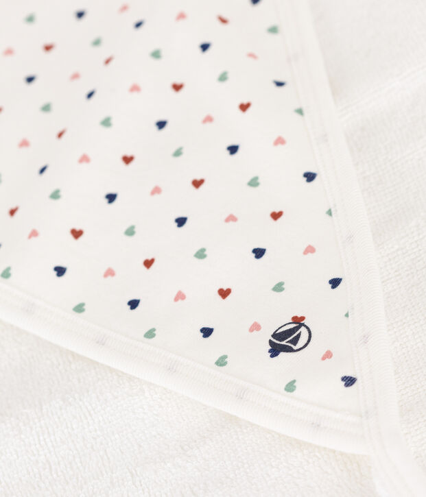 Asciugamano da bagno quadrato in cotone bianco/multicolore