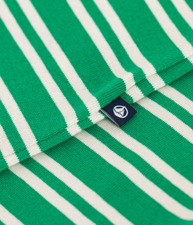 Tutina corta beb&egrave; in jersey verde/ecru