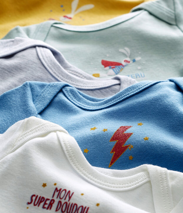 Lotto di 5 bodies a maniche lunghe beb&eacute; maschio multicolore