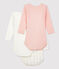 Confezione da 3 body con cuori multicolori a maniche lunghe in cotone variante 1
