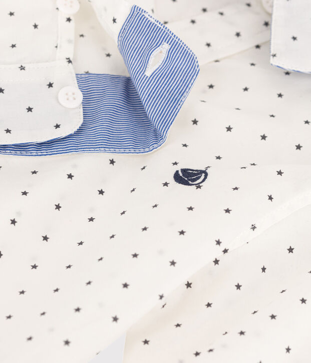 Camicia stampata bambino bianco/grigio