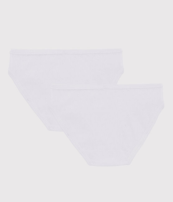 Confezione da 2 slip bambina traforati in cotone biologico variante 1