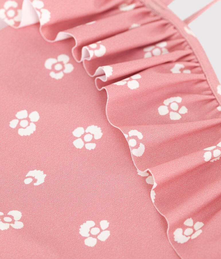 Costume da bagno intero a fiori bambina rosa CHARME/bianco MARSHMALLOW