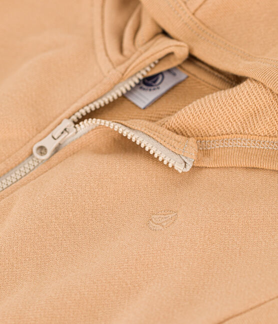 Felpa con cappuccio in tessuto felpato per bebè beige TOURONE