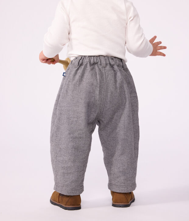 Pantaloni in flanella tinta unita neonato grigio