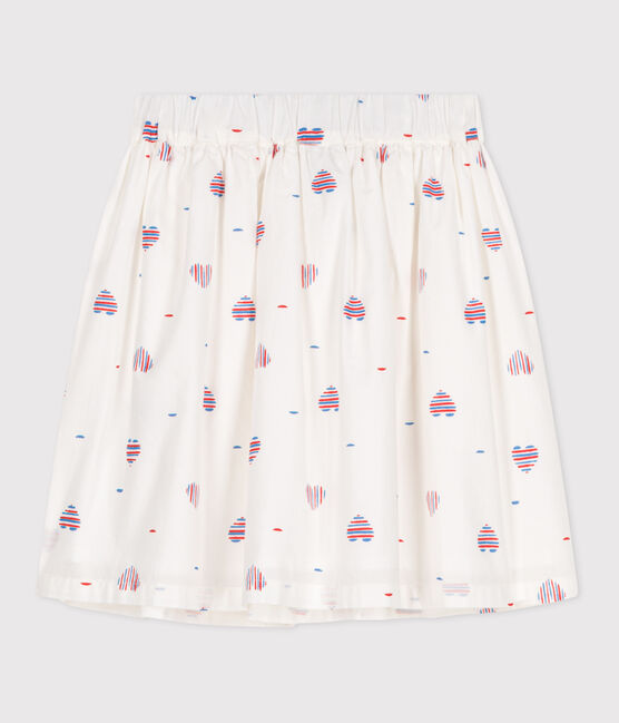 Gonna in cotone a cuori bambina bianco AVALANCHE/ MULTICO