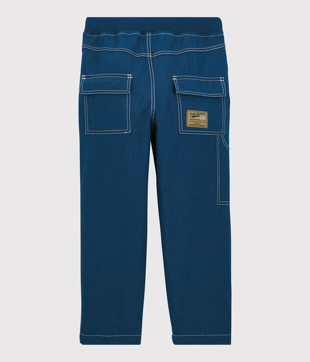 Pantaloni regular in serge bambino blu