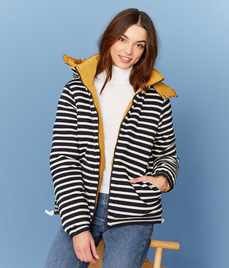 Piumino reversibile bianco/blu/multicolore