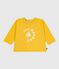 T-shirt a maniche lunghe in cotone con motivo gatto neonato giallo NAPLES