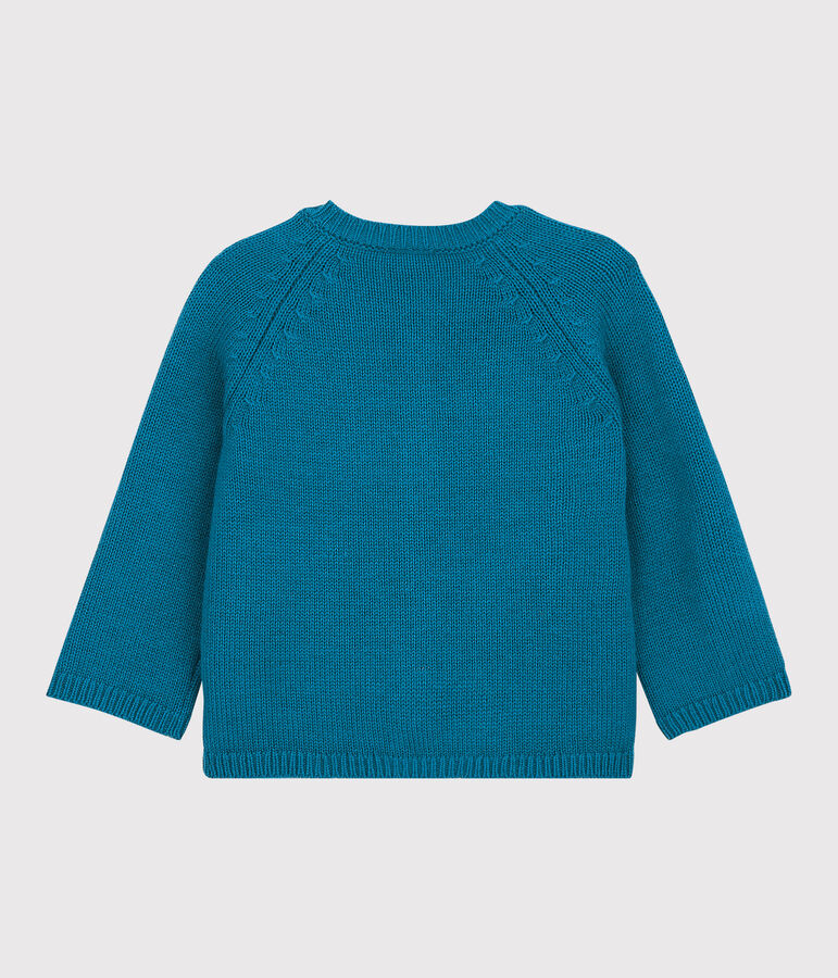 Cardigan in tricot beb&egrave;. blu MALLARD
