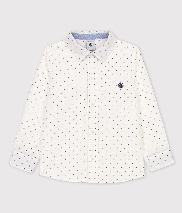 Camicia stampata bambino bianco/grigio