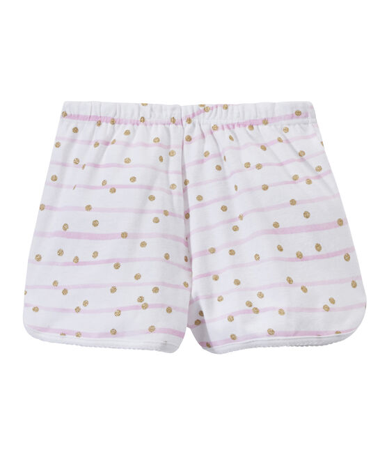 Short bambina stampato bianco ECUME/rosa ROSE/ OR