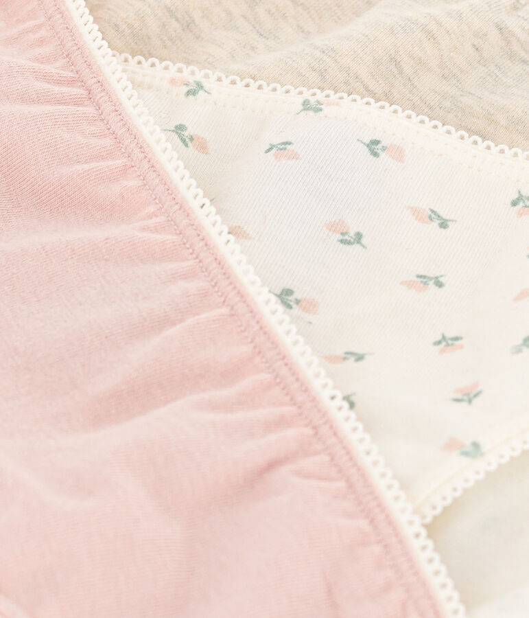 Confezione da 3 bambina slip in cotone ed elastam a fiori variante 1