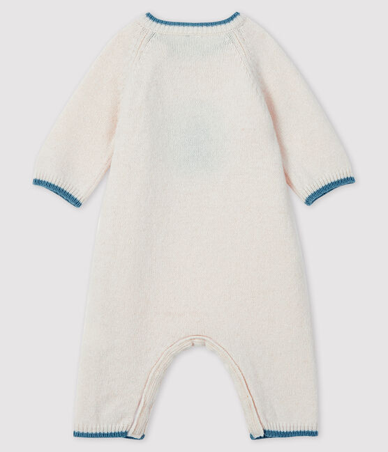 Tutina lunga da neonato jacquard in maglia tricot bianco MARSHMALLOW