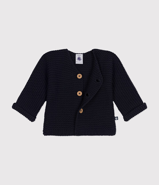 Cardigan in tricot a punto legaccio per bebè blu SMOKING