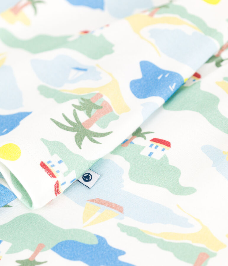 Pigiama in cotone fantasia bambino bianco/multicolore