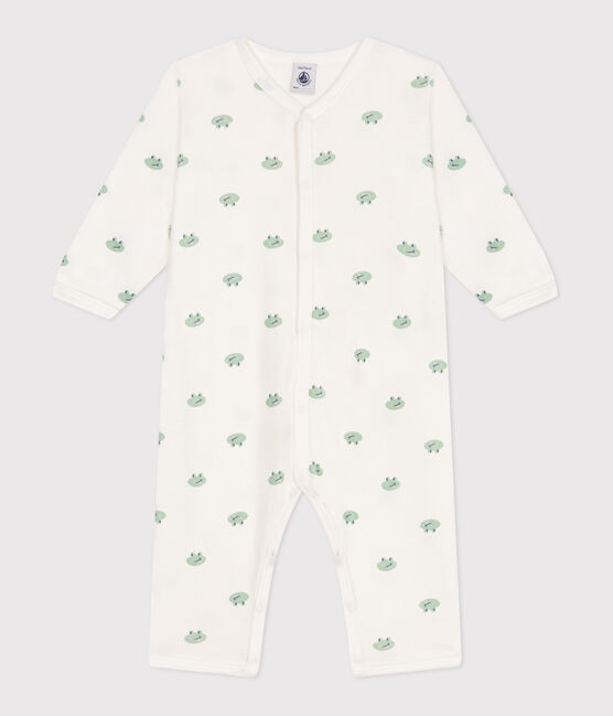 Pigiama senza piedini in cotone con rane neonato bianco MARSHMALLOW/bianco MULTICO