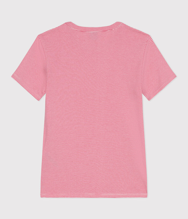 T-shirt L'Iconique in cotone a righe donna rosa/bianco
