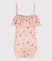 Costume da bagno intero con stampa bambina rosa SALINE/bianco MULTICO