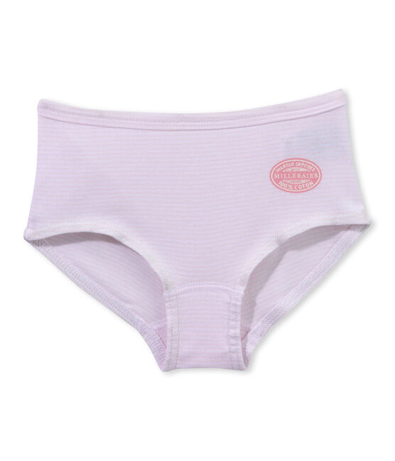 Shorty bambina a millerighe rosa VIENNE/bianco ECUME