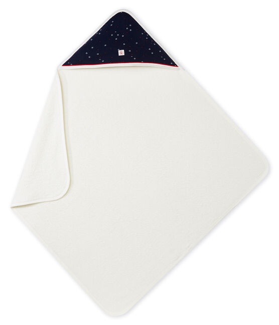 Scatola regalo con telo da bagno stampato per bebé maschio blu SMOKING/bianco MULTICO