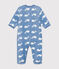 Tutina pigiama in pile neonato blu BEACH/ MARSHMALLOW
