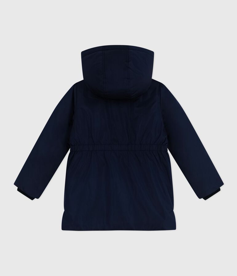 Parka bambino lunghezza midi tinta unita blu