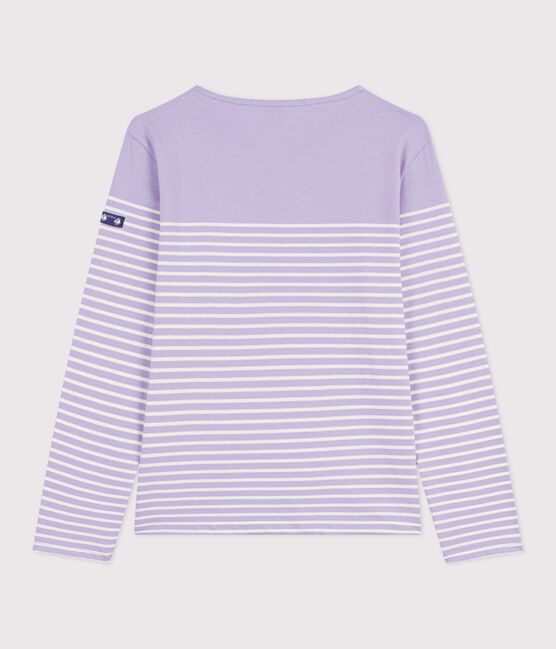 T-shirt marinière in cotone Donna viola SQUAW/ MILK