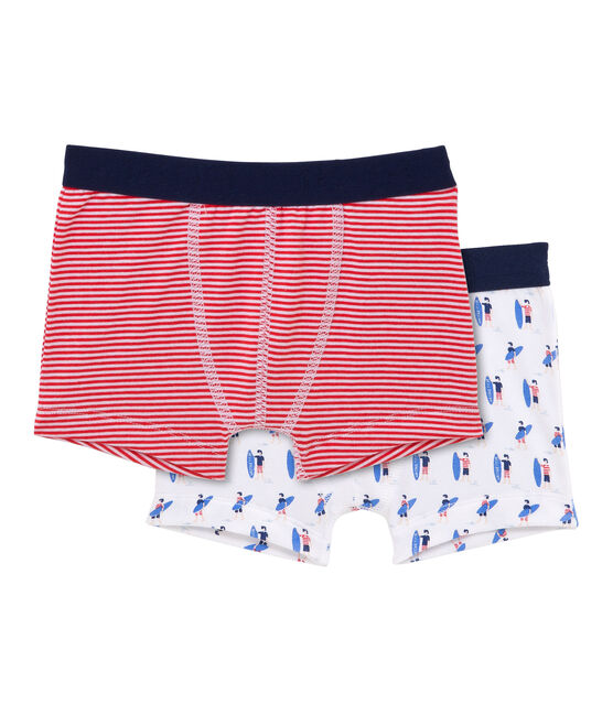 Lotto di 2 boxers bambino bianco .