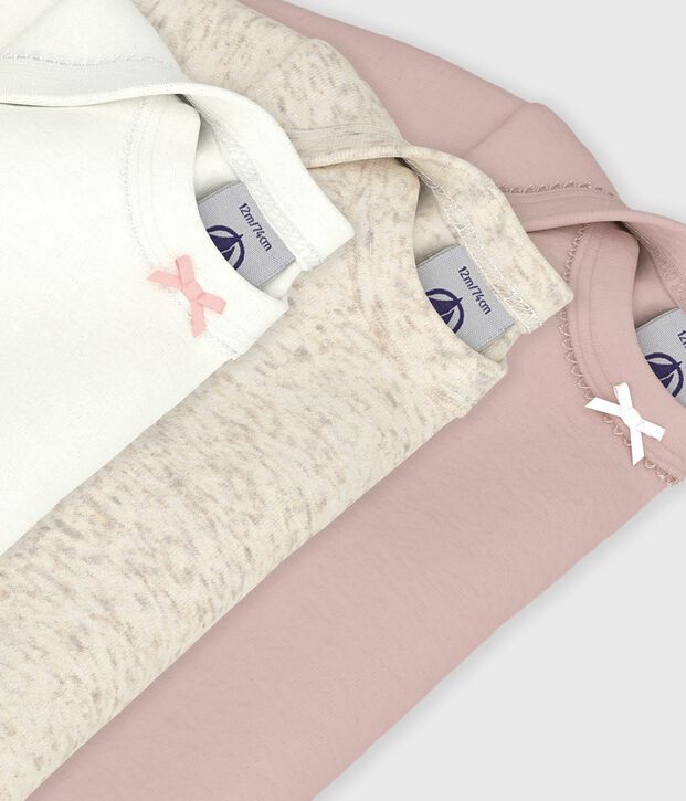 Confezione da 3 body a maniche lunghe beb&egrave; in cotone multicolore