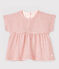 Blusa manica corta in tubique a righe bebè femmina rosa FLEUR/rosa COPPER