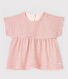 Blusa manica corta in tubique a righe bebè femmina