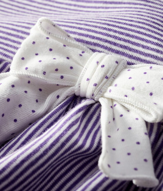Abito millerighe bebè femmina viola REAL/bianco MARSHMALLOW