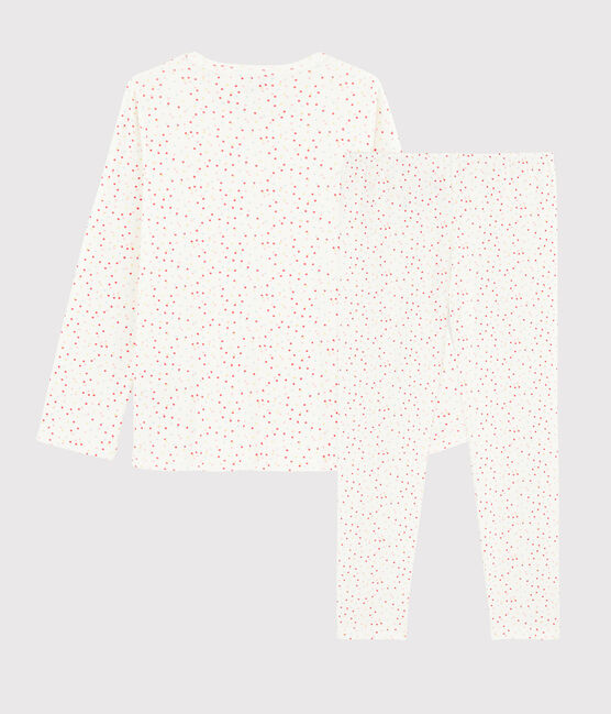 Pigiama pois multicolori bambina in cotone biologico bianco MARSHMALLOW/bianco MULTICO