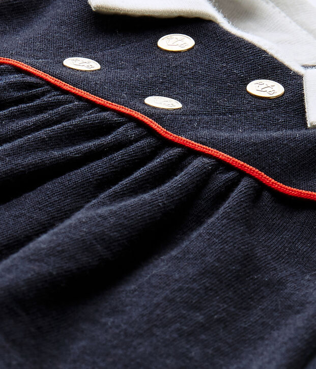 Abito per beb&eacute; femmina smanicato in tubique blu