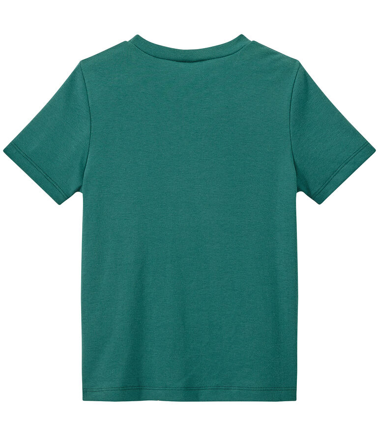 T-shirt bambino con tasca sul petto verde Olivier