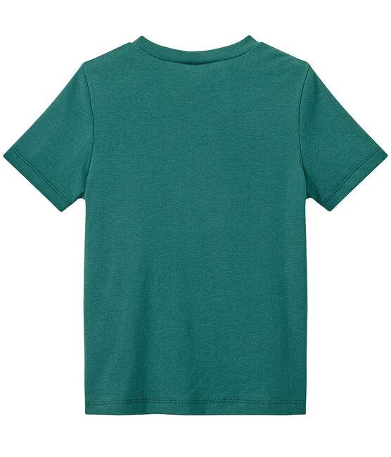 T-shirt bambino con tasca sul petto verde Olivier
