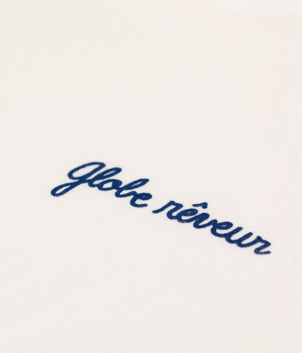 T-shirt girocollo serigrafia in cotone Donna bianco