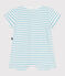 Tutina corta in spugna di cotone a righe neonato blu MARSHMALLOW/ AQUATIC