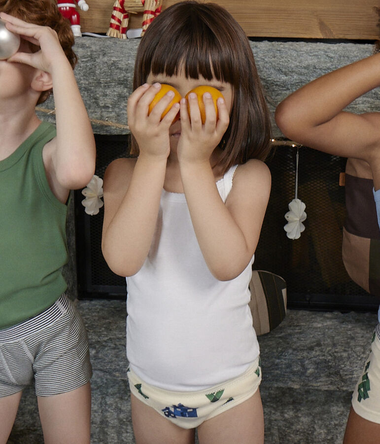 Confezione da 3 slip in cotone bambina motivo Natale multicolore