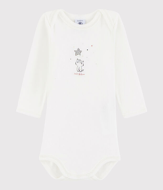Body manica lunga beb&egrave; maschietto bianco