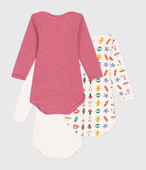 Confezione da 3 body beb&egrave; a maniche lunghe in cotone multicolore