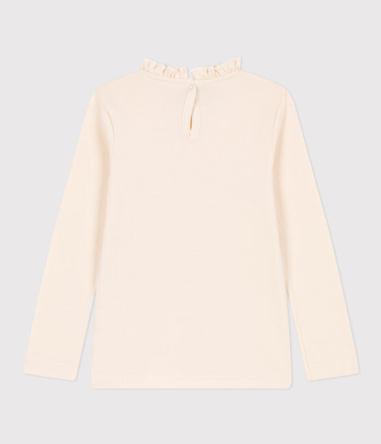 T-shirt maniche lunghe in cotone bambina ecru AVALANCHE