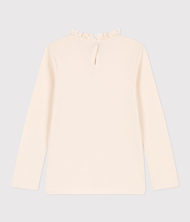 T-shirt maniche lunghe in cotone bambina ecru