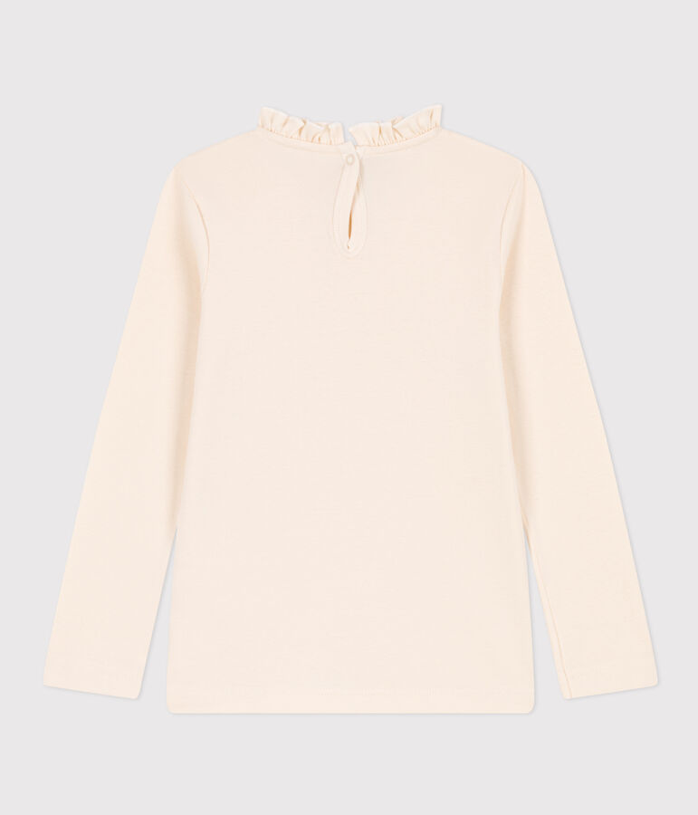 T-shirt maniche lunghe in cotone bambina ecru AVALANCHE