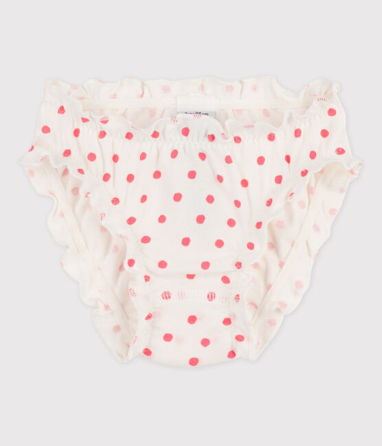 La mutandina in cotone per bambina bianco MARSHMALLOW/rosa GRETEL