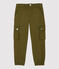 Pantaloni cargo in gabardine di cotone bambino verde MILITARY