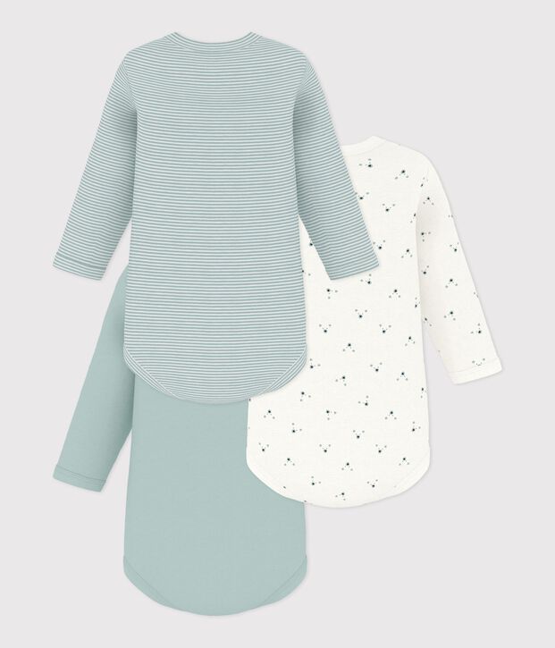 Set di body a maniche lunghe in cotone con orso stampato neonato multicolore