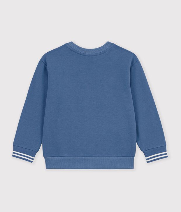 Felpa in cotone tinta unita bambina blu