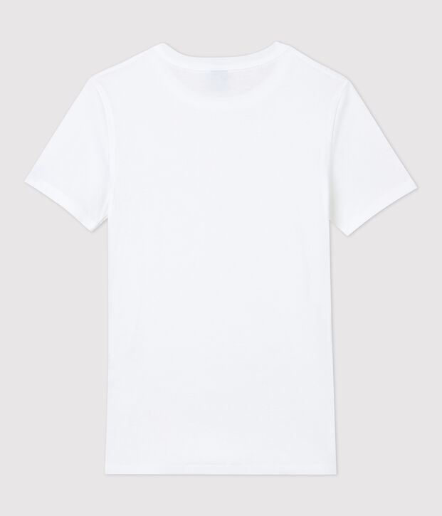 T-shirt girocollo iconica in cotone Donna bianco